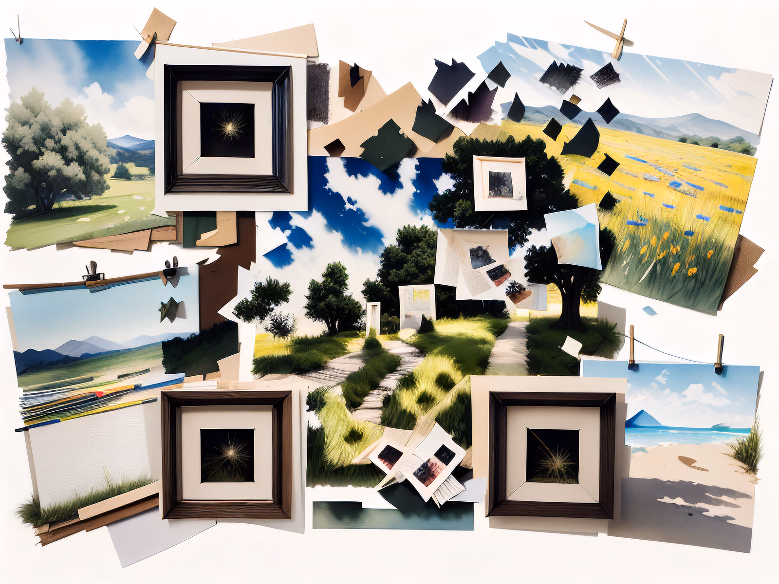 Plein Air Landscape Collage QR Code Art — image 1