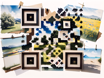 Plein Air Landscape Collage QR Code Art — image 1