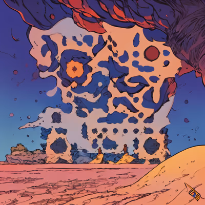 Surreal Desert Cloud Comic QR Code for Posters — image 1
