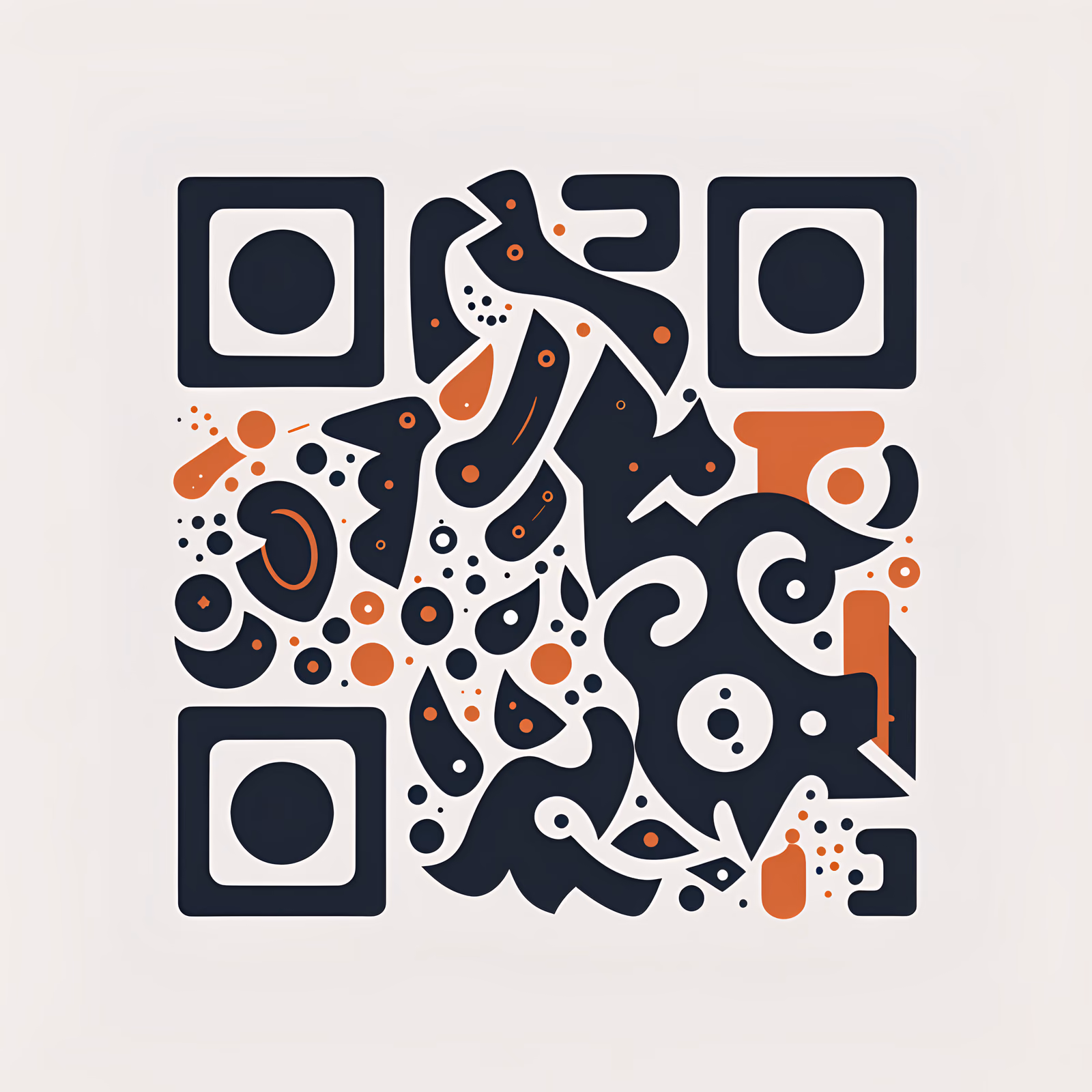 Abstract Ink Brush Vector QR Code for Business Cards — image 1