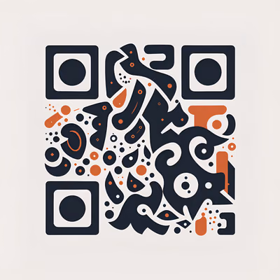 Abstract Ink Brush Vector QR Code for Business Cards — image 1