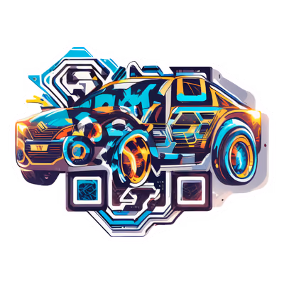 Futuristic Car Vector QR Code for Stickers — image 1