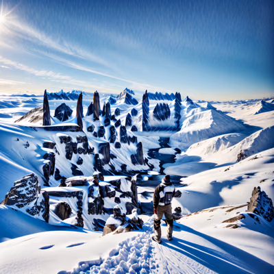 Snowy Mountain Hiker Photorealistic QR Code Art — image 1