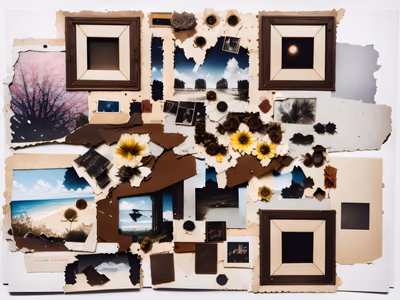 Vintage Polaroid Scrapbook Collage QR Code Art — image 1