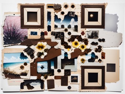 Vintage Polaroid Scrapbook Collage QR Code Art