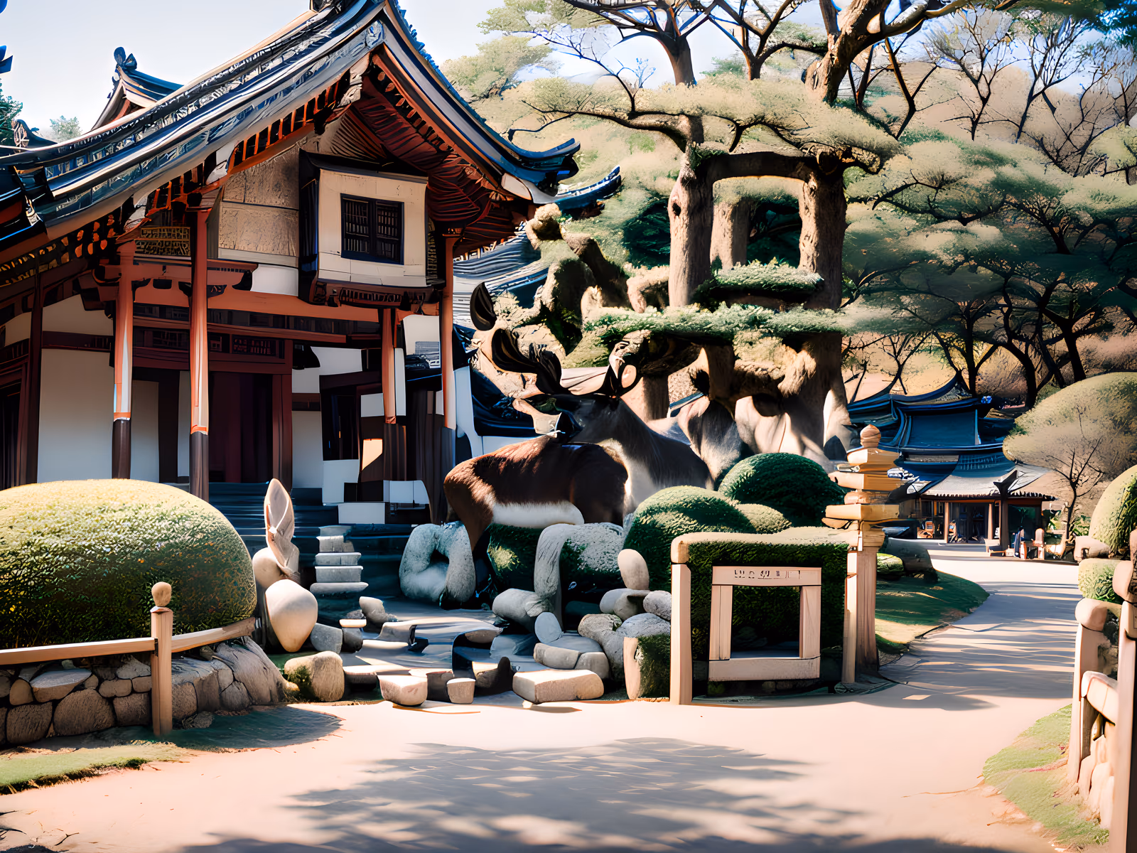 Nara Temple Garden Deer Photography QR Code for Posters — image 1
