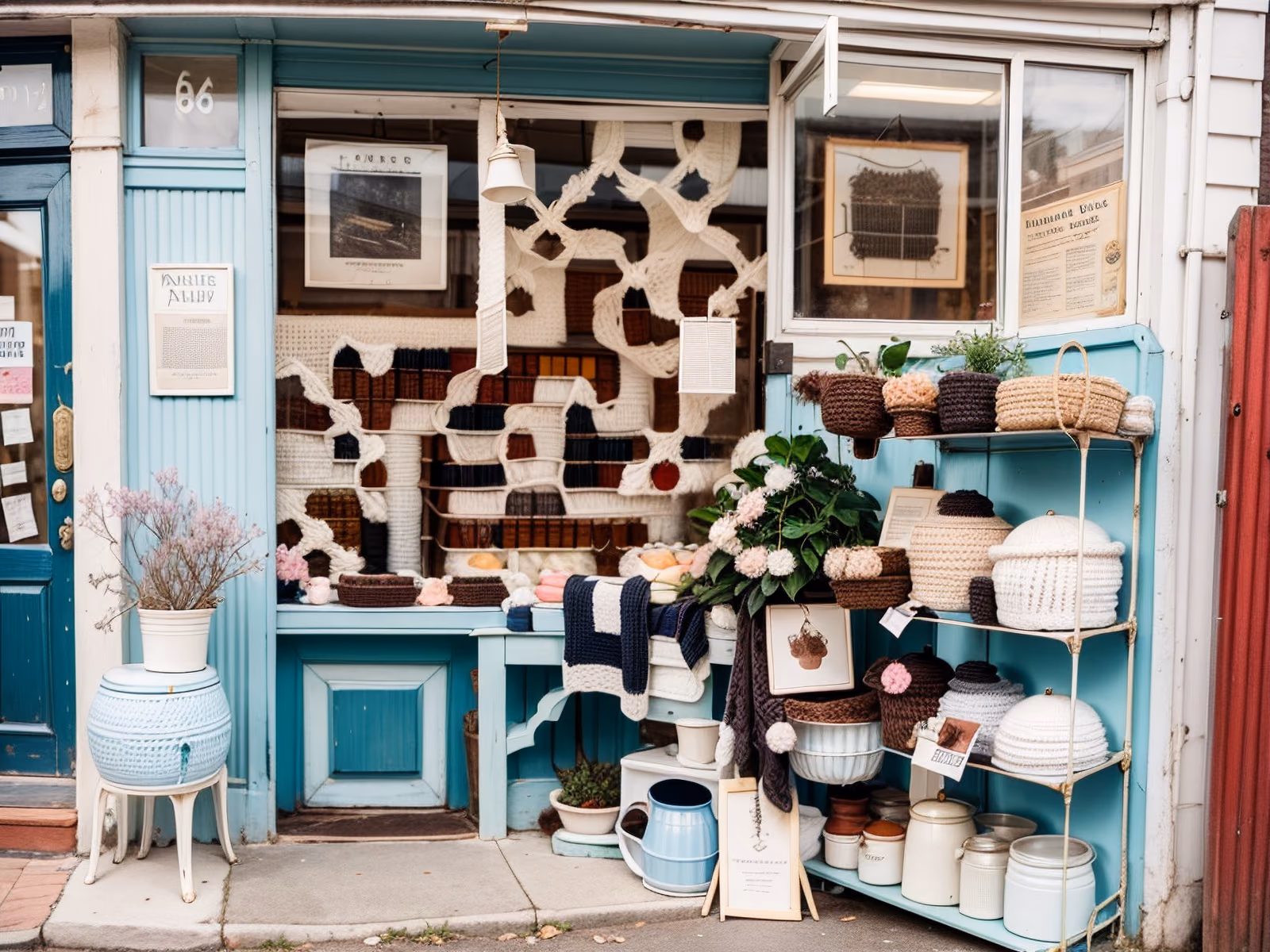 Vintage Pastel Storefront Photo QR Code for Storefront Displays — image 1