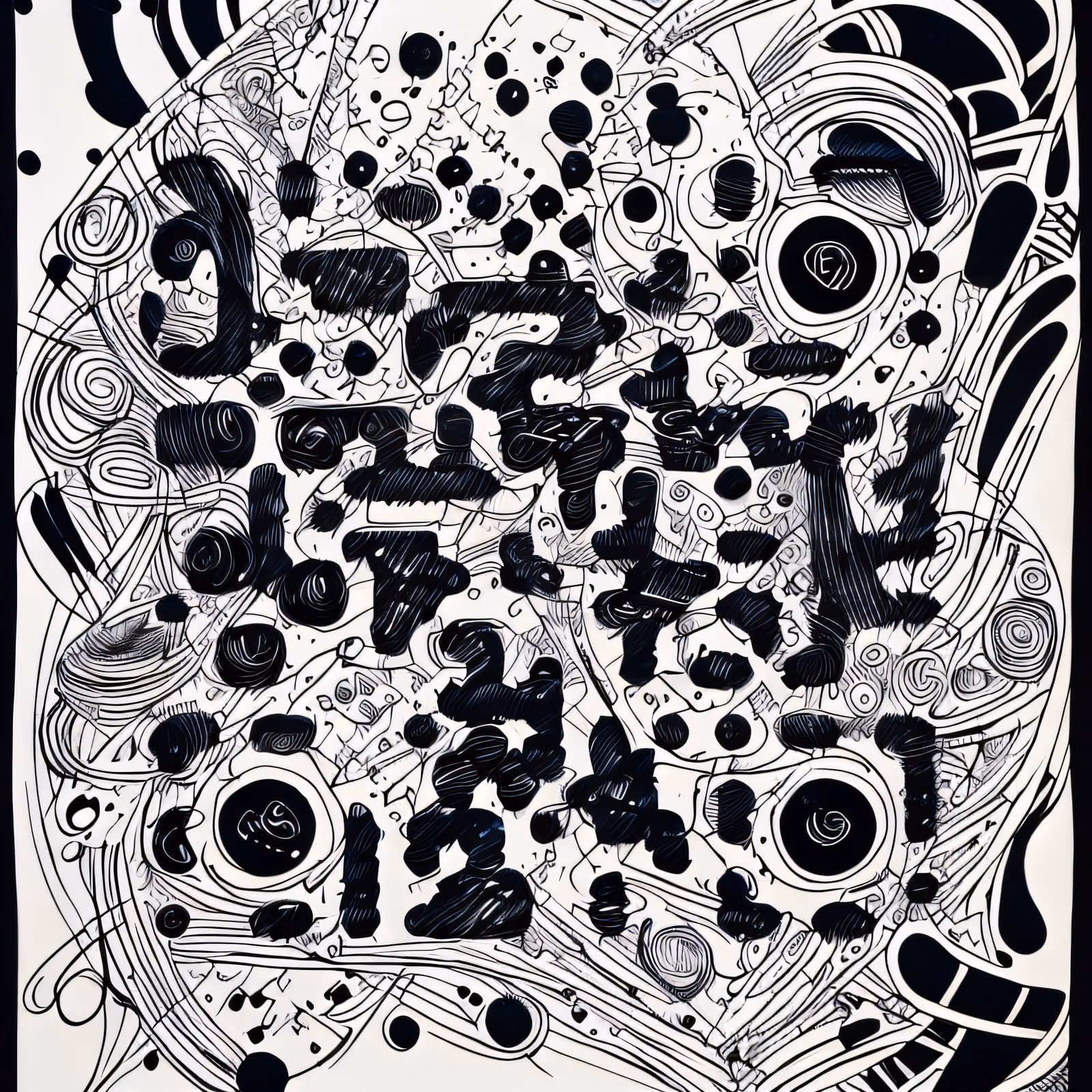 Black Ink Doodle Zentangle QR Code Art — image 1