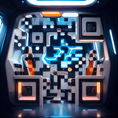 Ретрофутуристический салон шаттла: QR-код для постеров — изображение 1
