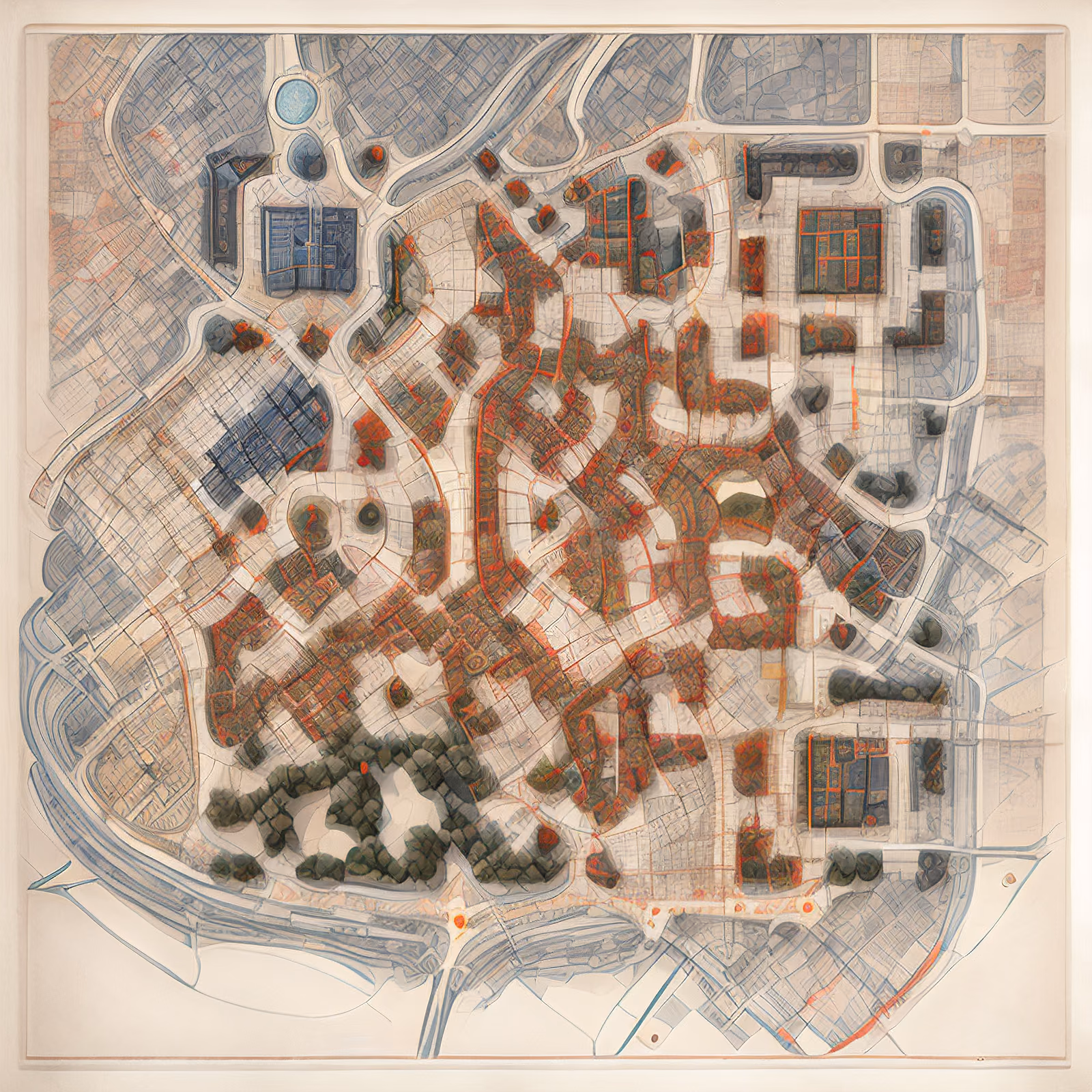 City Street Map Plan QR Code Art — image 1