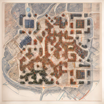City Street Map Plan QR Code Art — image 1