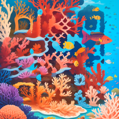 Coral Reef Fish Vector QR Code Art — image 1