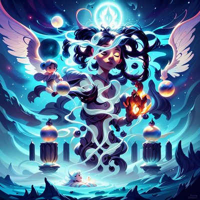 Ethereal Banshee Fantasy Cartoon QR Code for Book Covers