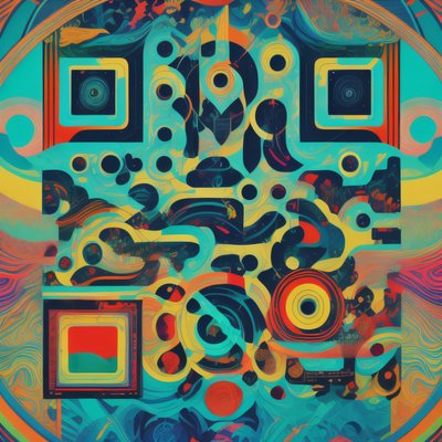 Psychedelic Abstract Concert Poster QR Code for Posters