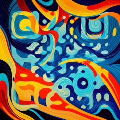 Colorful Abstract Ocean Wave Painting QR Code Art
