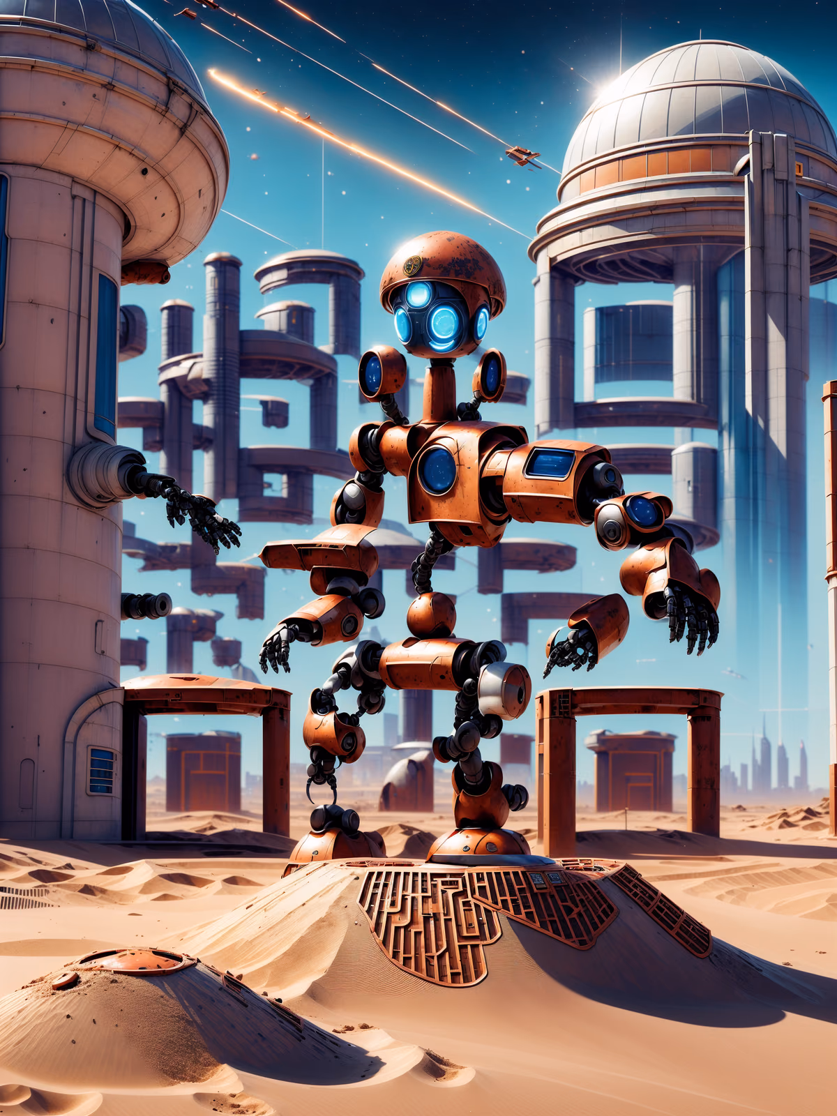 Rusty Robot Desert Dome City QR Code for Posters — image 1