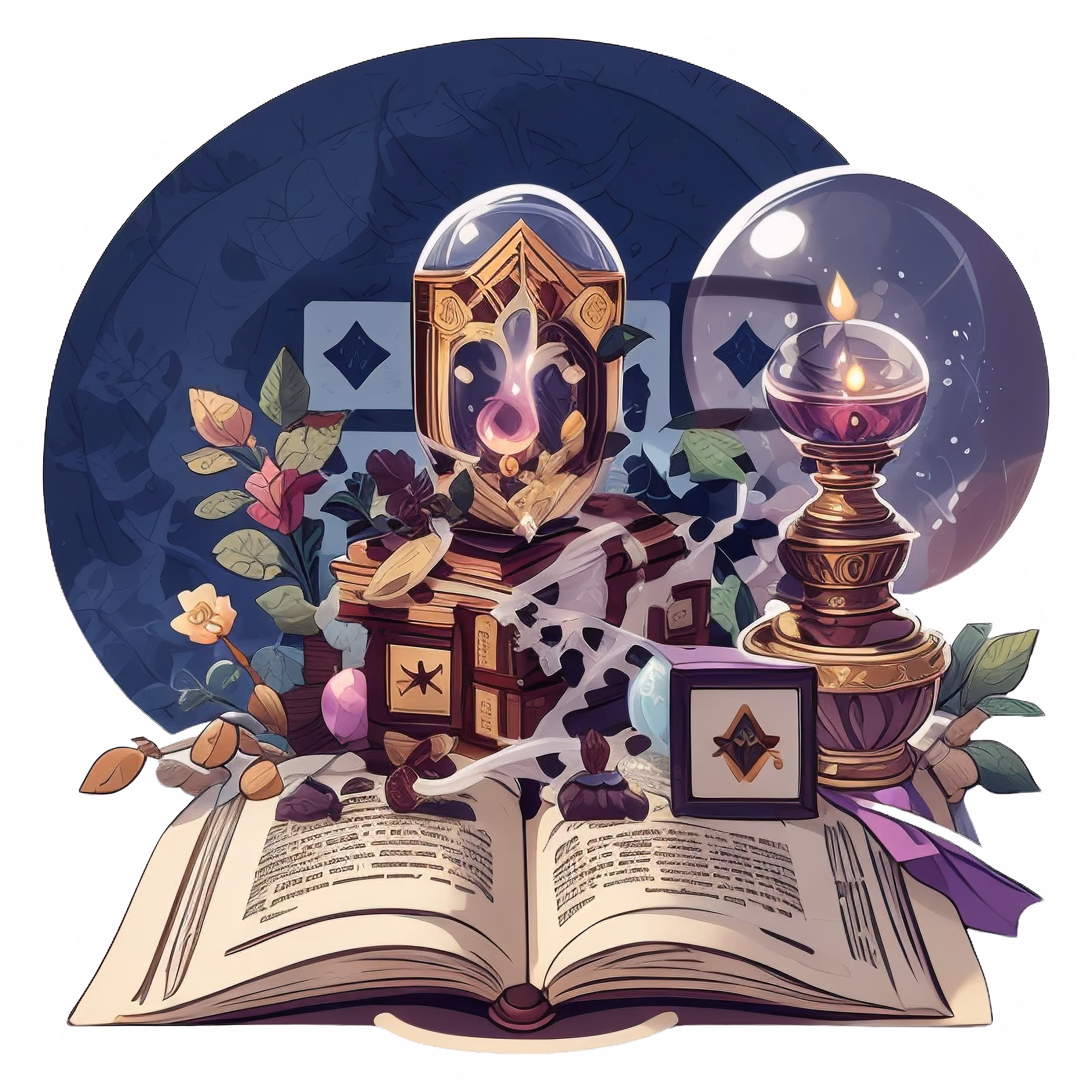 神秘魔法书矢量二维码艺术,适用于贴纸 — 图片 1