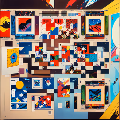 Comic Panel Gallery Wall Collage QR Code for Posters — image 1