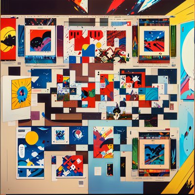 Comic Panel Gallery Wall Collage QR Code for Posters