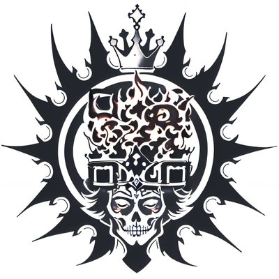 Flaming Crown Skull Tattoo QR Code for Apparel