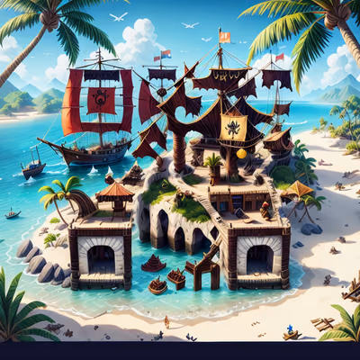 Pirate Island Game Level QR Code for Posters — image 1