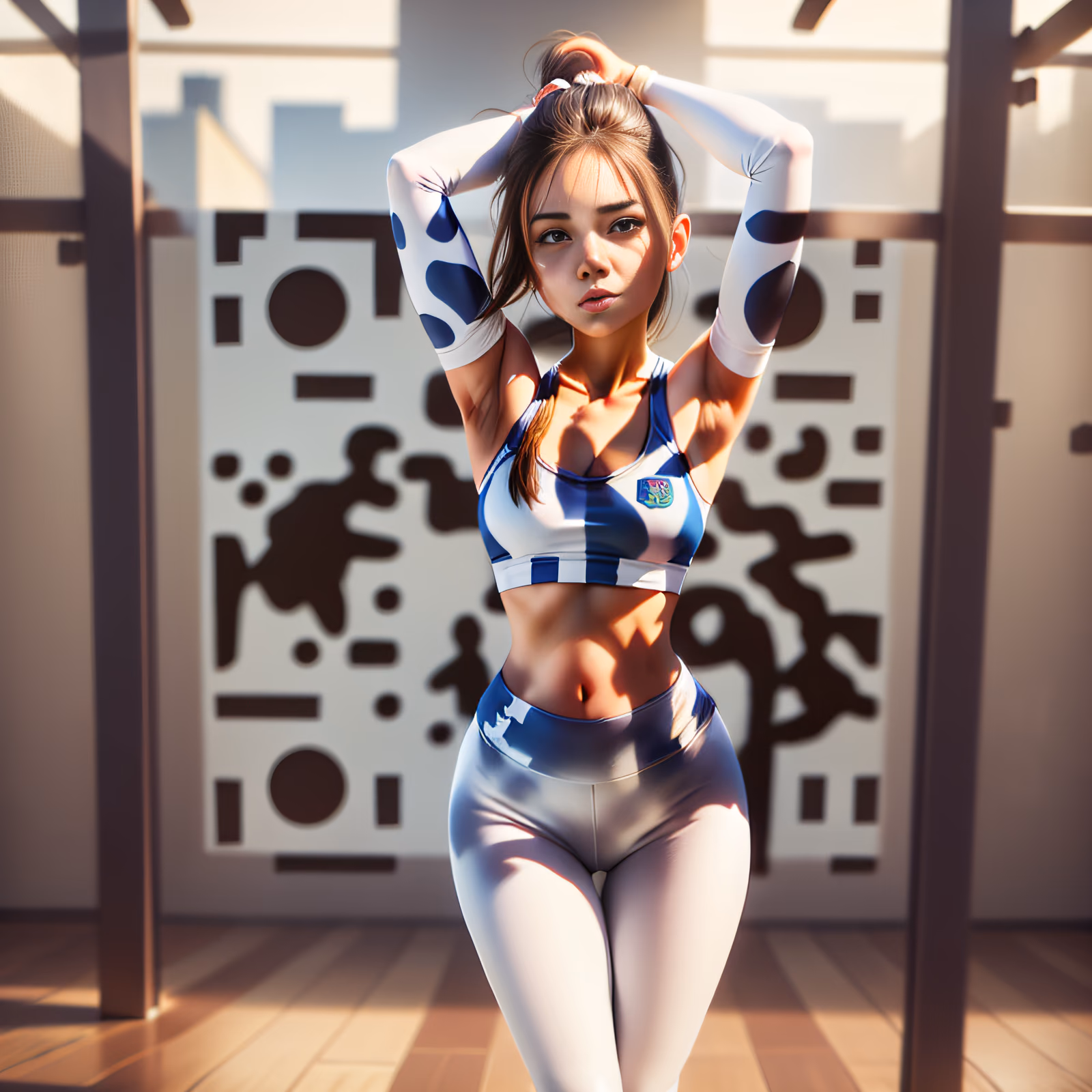 Sporty Woman Gym Digital Painting QR Code for Posters — image 1