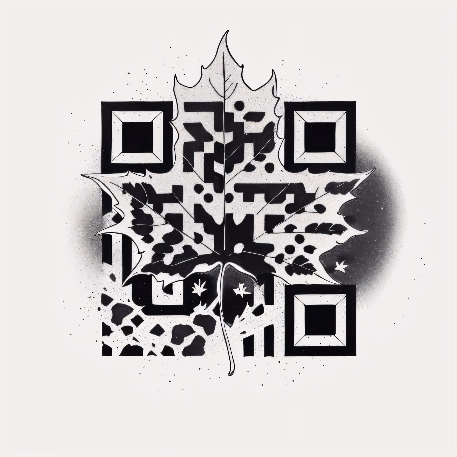 Maple Leaf Ink Tattoo QR Code for Temporary Tattoos — image 1