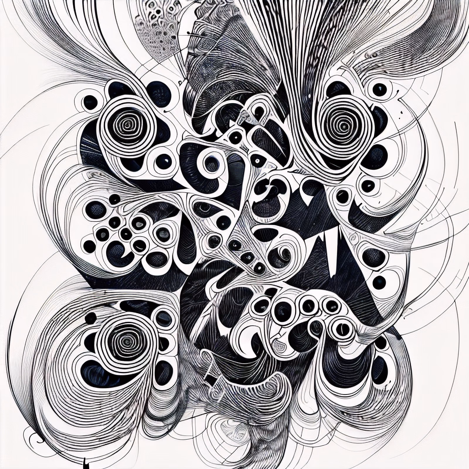 Swirling Zentangle Ink Drawing QR Code Art — image 1
