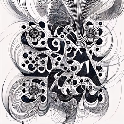 Swirling Zentangle Ink Drawing QR Code Art — image 1
