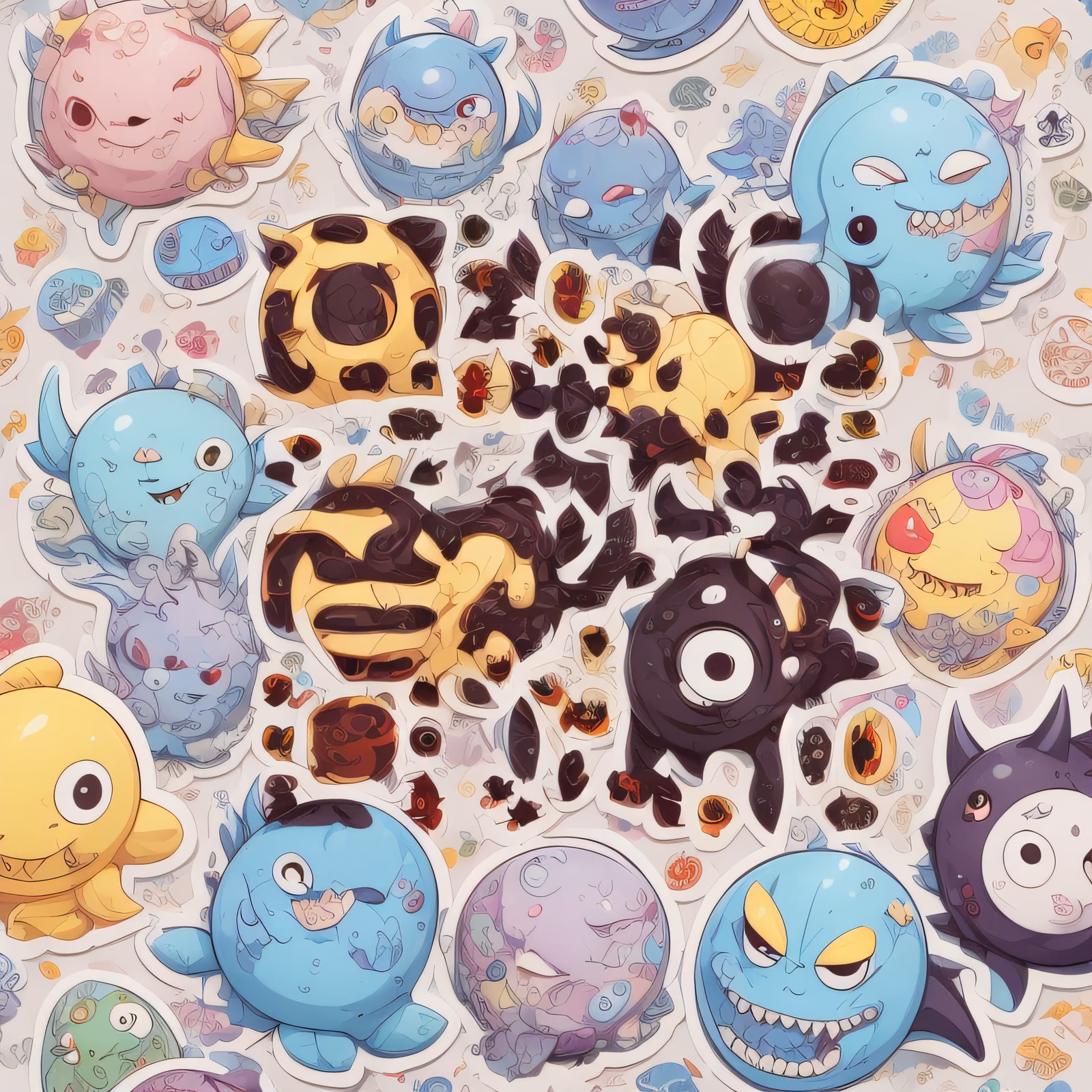 Cartoon Monster Sticker Bomb QR Code for Stickers — image 1