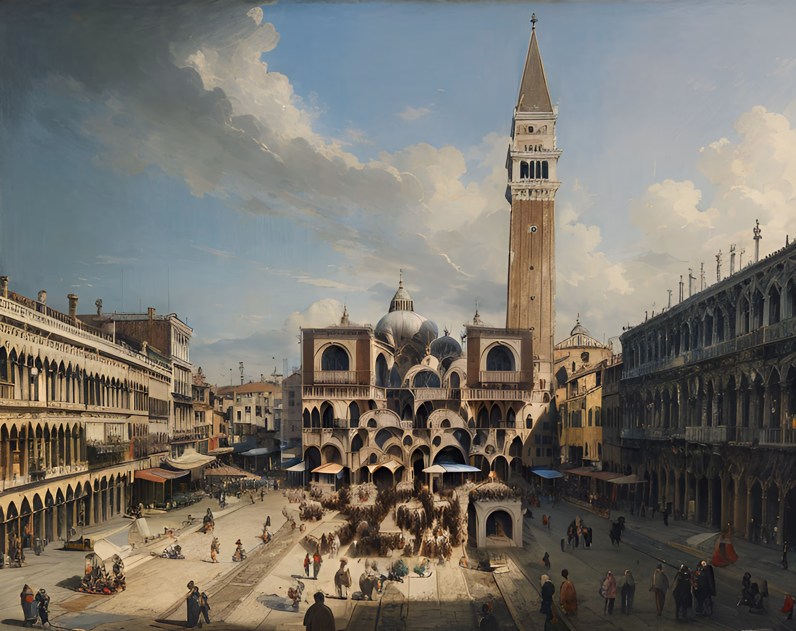 Piazza San Marco Oil Painting QR Code Art — image 1