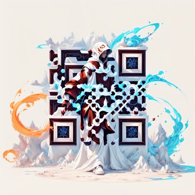 Wandering Monk Game Art QR Code for Posters