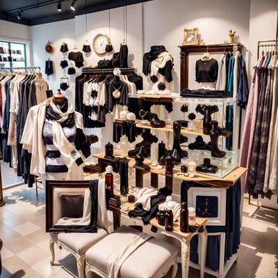 Boutique Interior Photorealistic QR Code for Storefront Displays