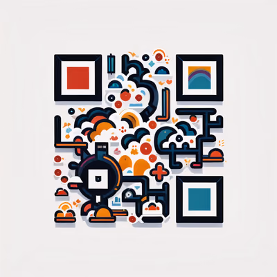 Cloud and Rainbow Icon Vector QR Code for Stickers — image 1