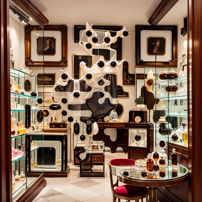 Art Deco Antique Store Photo QR Code for Storefront Displays