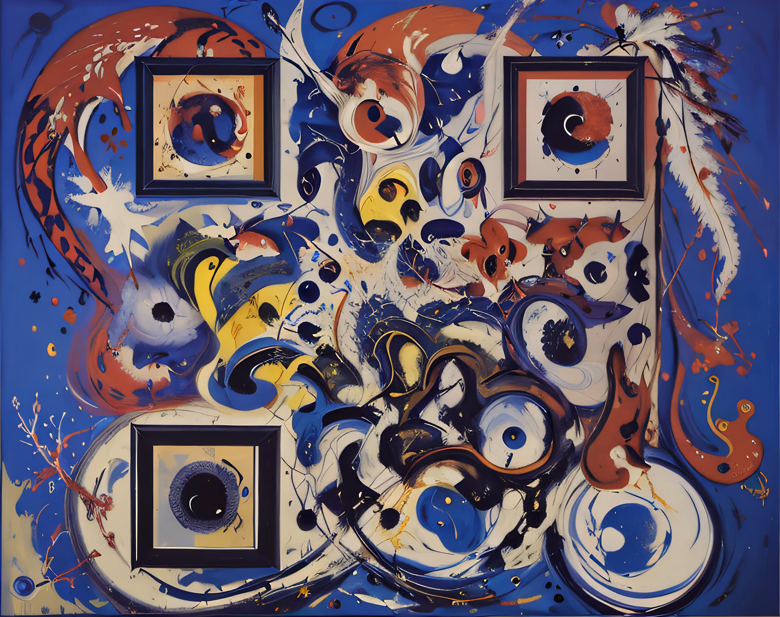 Swirling Gestural Abstract Painting QR Code Art — image 1