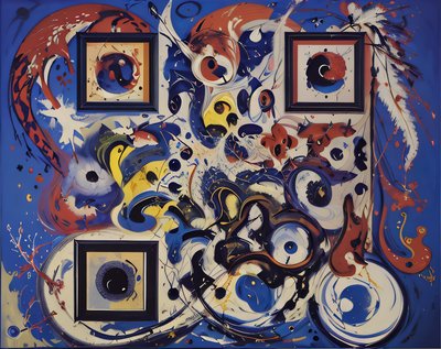 Swirling Gestural Abstract Painting QR Code Art