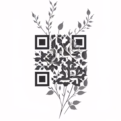Black Rose Ink Tattoo Flowers QR Code for Temporary Tattoos — image 1