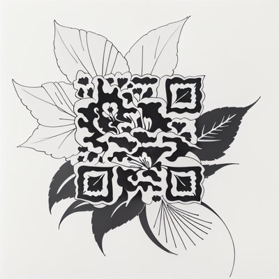 Hibiscus Ink Tattoo QR Code for Temporary Tattoos
