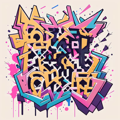 Wildstyle Graffiti Lettering QR Code for Apparel — image 1