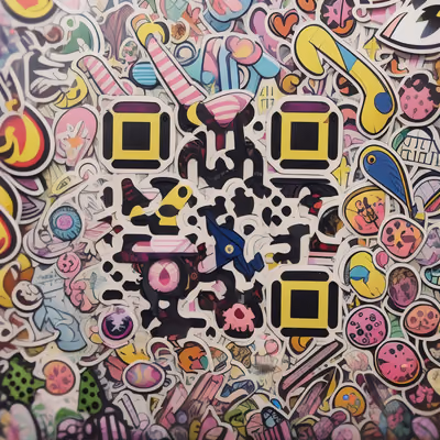Sticker Bomb Cartoon Collage Pattern QR Code for Stickers — image 1