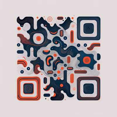 Abstract Wave Doodle Vector QR Code for Posters — image 1