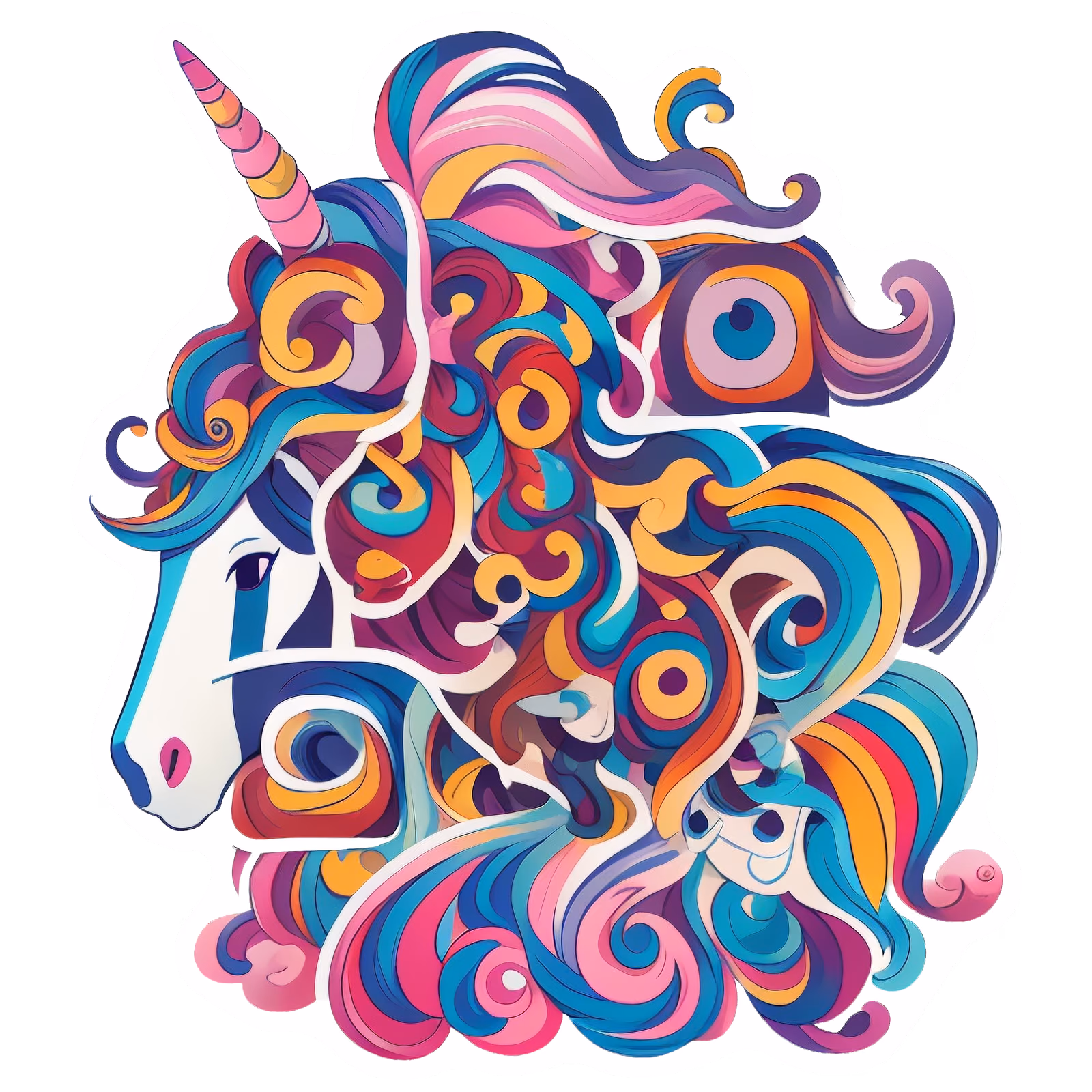 Abstract Unicorn Vector QR Code for Stickers — image 1