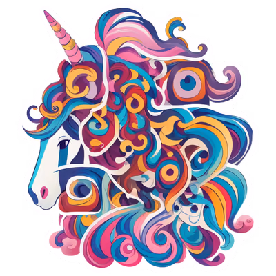 Abstract Unicorn Vector QR Code for Stickers — image 1