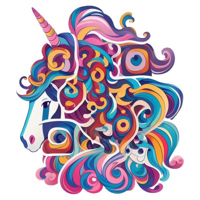 Abstract Unicorn Vector QR Code for Stickers