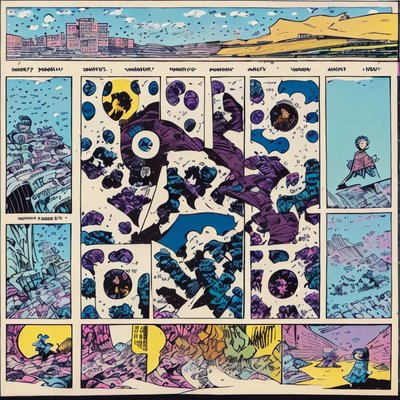 Comic Panel City Storyboard QR Code for Posters