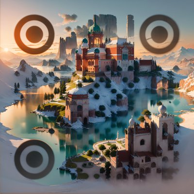 Fantasy Castle Lake Scenery 3D QR Code Art