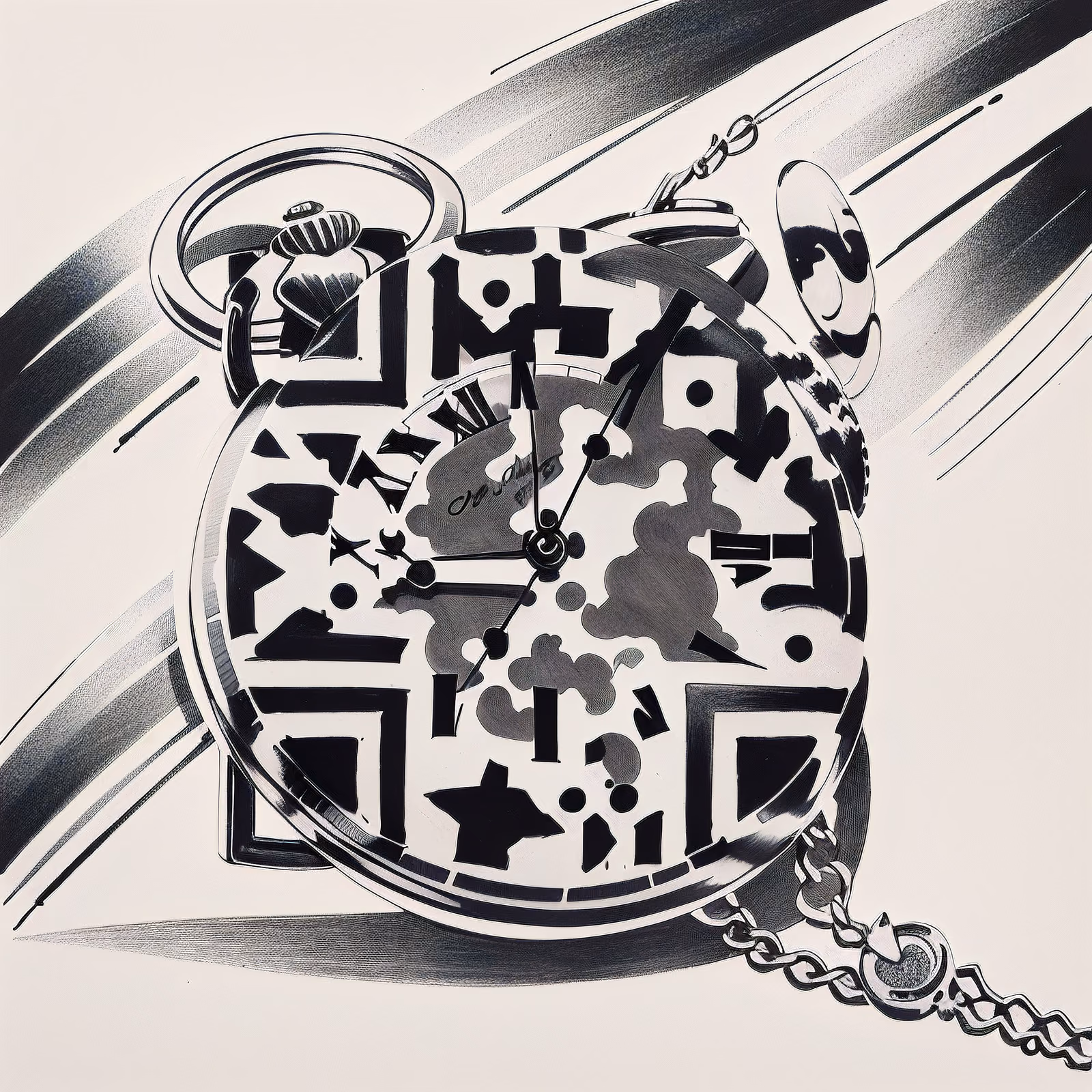 Pocket Watch Ink Tattoo QR Code for Temporary Tattoos — image 1