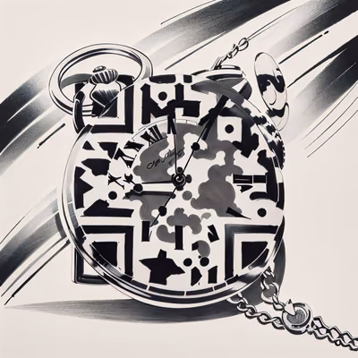 Pocket Watch Ink Tattoo QR Code for Temporary Tattoos — image 1