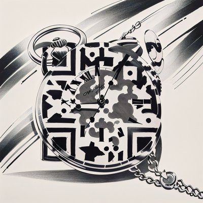 Pocket Watch Ink Tattoo QR Code for Temporary Tattoos